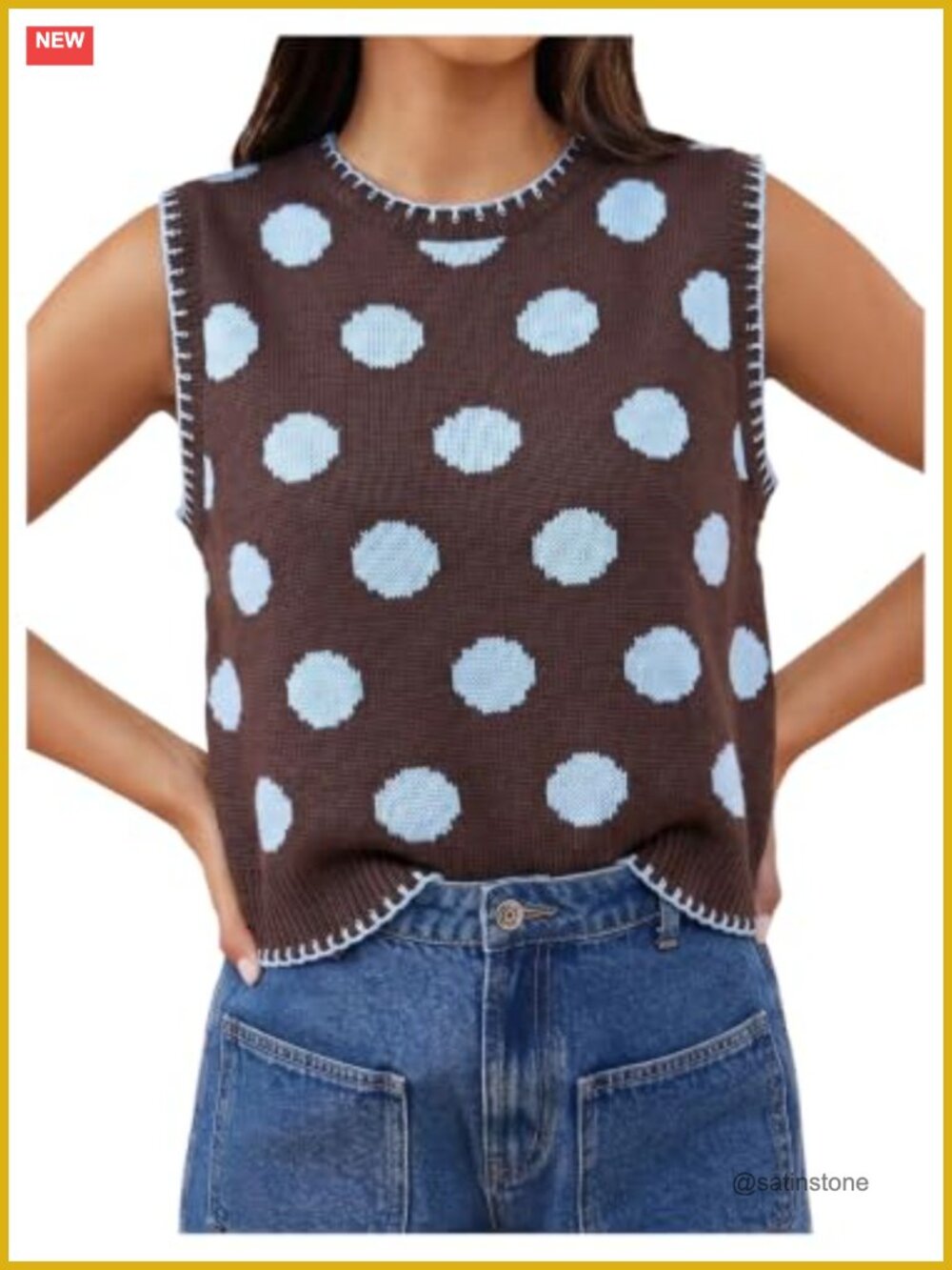 Lobster Crochet Knit Sweater Vest Sleeveless Tank Top